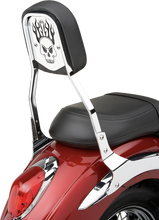 Load image into Gallery viewer, Backrest Insert Skull Chrome Fits Std