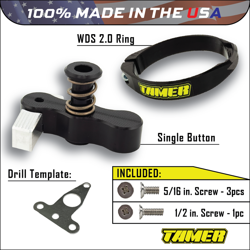 Tamer Tamer Single Button Holeshot Device 188-9103 suspension component with black finish and mounting hardware.