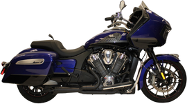 TBR exhaust TBRComp S 2 1 Challenger 20 24 in black with turnout, showing the sleek metal design and exhaust pipe details.