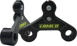 Tamer Tamer Fork Guard Bracket Double Black for motorcycle suspension, featuring a sturdy metal construction with black finish.