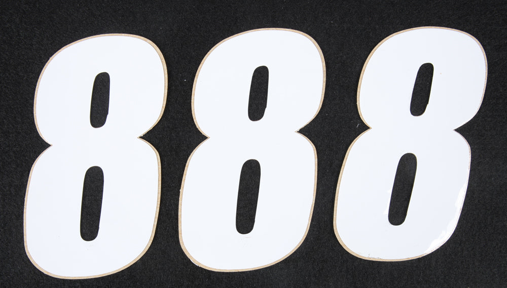 Number 8 White 4" 3/Pk