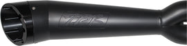TBR Comp S 2-1 M8 Softail 2025 black motorcycle exhaust with turnout, showcasing the sleek TBR branded design.