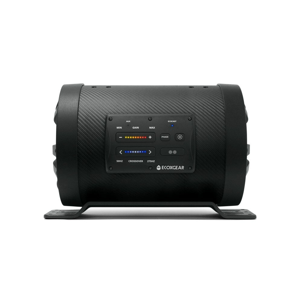 EcoXGear 8-inch Subwoofer Sound Xtreme for powerful audio, shown with rugged design and connection ports.