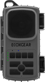 EcoXGear EcoXtreme 2 grey portable speaker with rugged design, durable build, and audio/visual communication features.