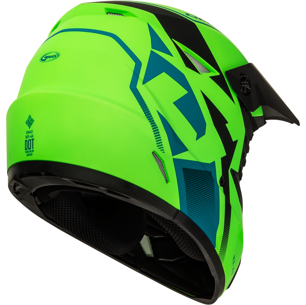 Mx 46 Compound Helmet Matte Hi Vis Green/Blk/Blue Sm