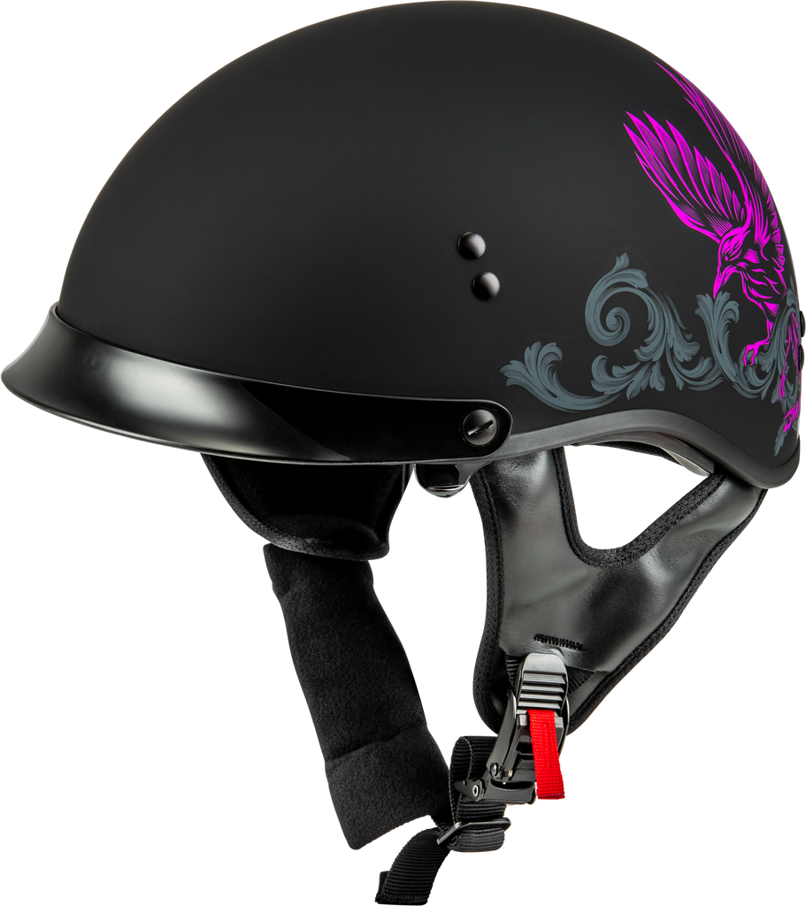 Hh 65 Corvus Helmet W/Peak Matte Black/Purple/Grey Md