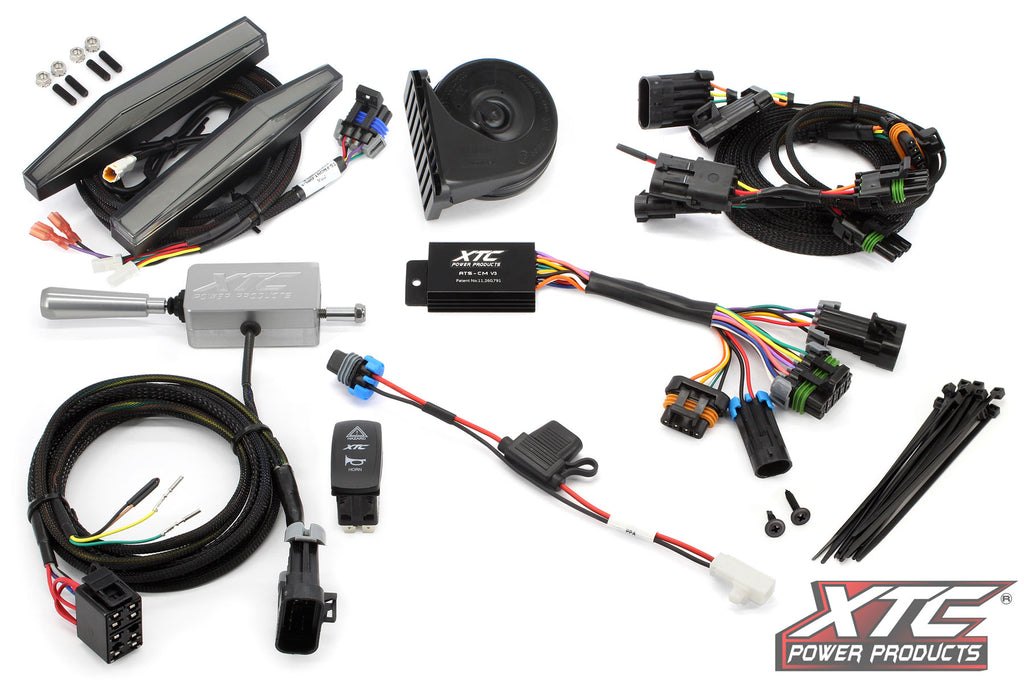 Auto Turn Signal Kit W/ Billet Lever And Front Drl Lights Can