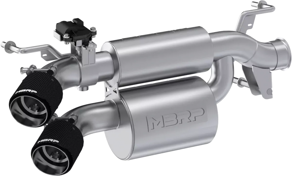 Dual Stacked Slip On System W/ Active Exhaust Cf Tip