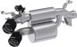 Dual Stacked Slip On System W/ Active Exhaust Cf Tip