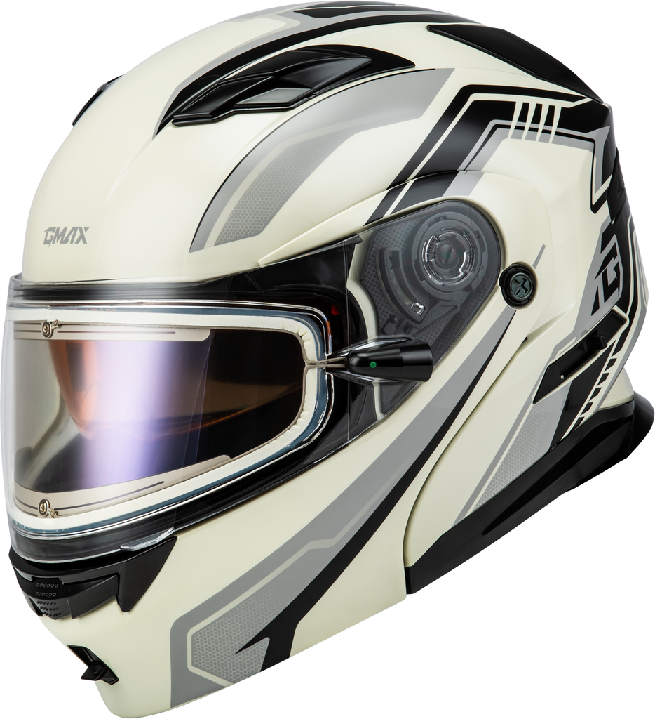 Md 01s Transistor Snow Helmet W Elec Shld White/Grey/Blk Xs