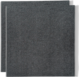 DEI Boom Mat acoustic tiles 2-pack, body soundproofing foam panels, rectangular black tiles for noise reduction and insulation.