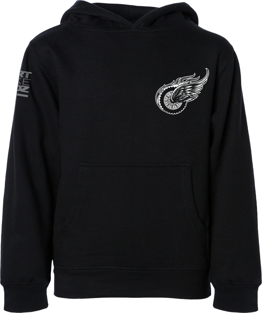 Two Wheels Youth Hoodie Black Yx