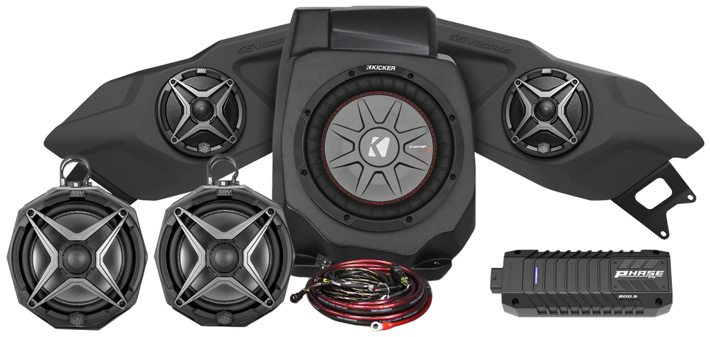 5 Speaker Plug And Play Kit W/ 8" Cage Pods Ride Command