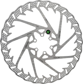 GALFER 203mm brake rotor with vented design, shown with mounting holes and metallic surface for bicycle or motorcycle braking system.