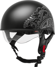 Load image into Gallery viewer, Hh 65 Half Helmet Rose Naked Matte Black/Silver Lg