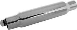 Emgo 12-inch shorty exhaust muffler in black for motorcycle or vehicle exhaust system, featuring a compact design.