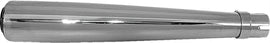 Chrome Emgo 20-inch universal megaphone muffler exhaust for motorcycles, showcasing the shiny chrome finish and tapered design.