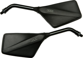 Emgo Trimline matte black motorcycle mirrors with sleek design, suitable for Yamaha models, model 56-9796.