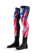 EVS Fusion sock and sleeve combo in red, white, and blue for youth, featuring sporty design and comfortable fit.