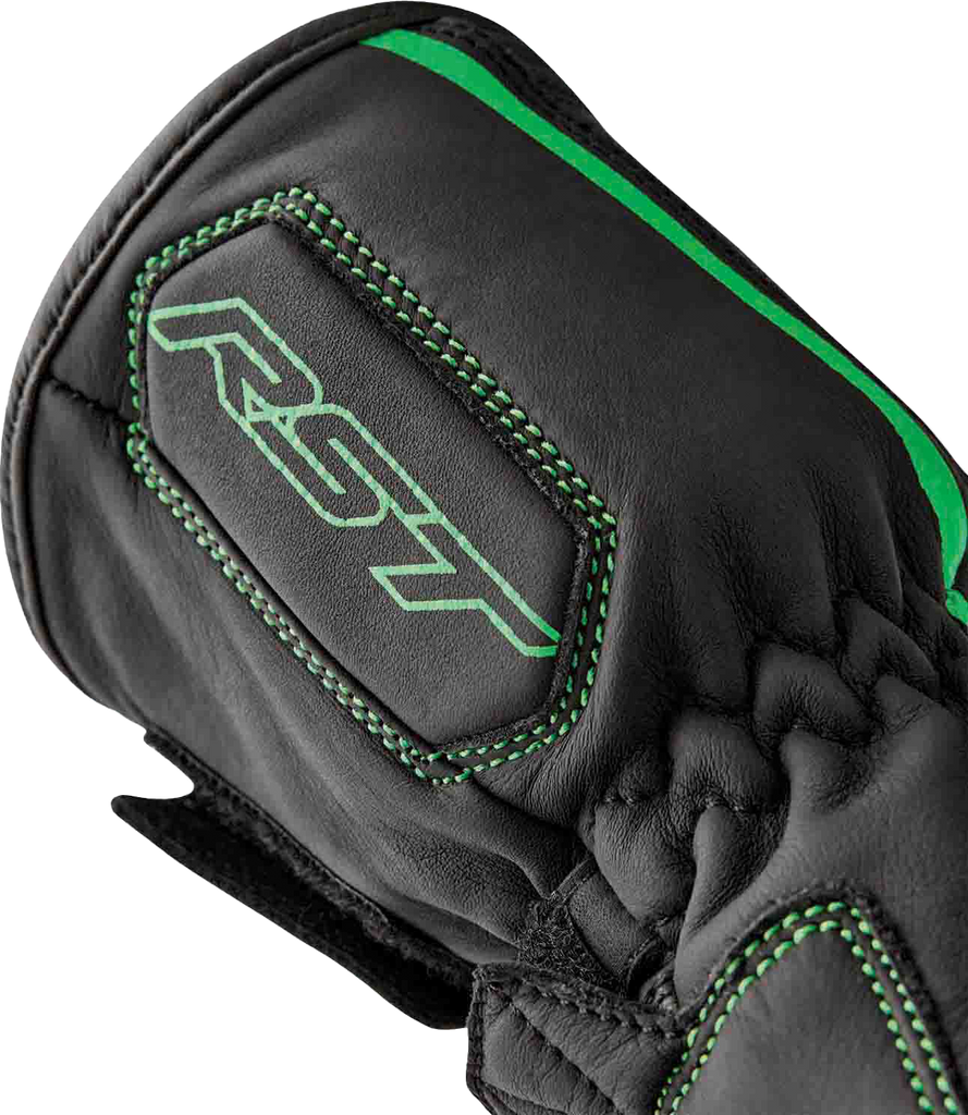 S1 Glove Blk/Flo Green Leather Lg