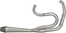 SAWICKI 2in1 Dyna full-length brushed stainless steel exhaust pipe with large diameter for enhanced vehicle performance.
