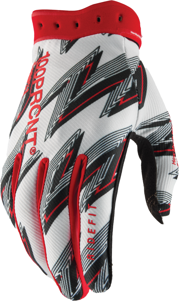 Ridefit Gloves White/Red Sm
