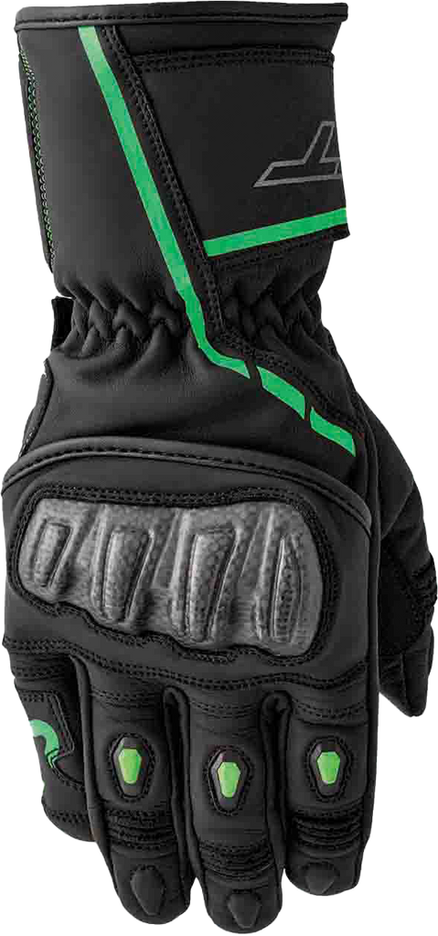 S1 Glove Blk/Flo Green Leather Lg