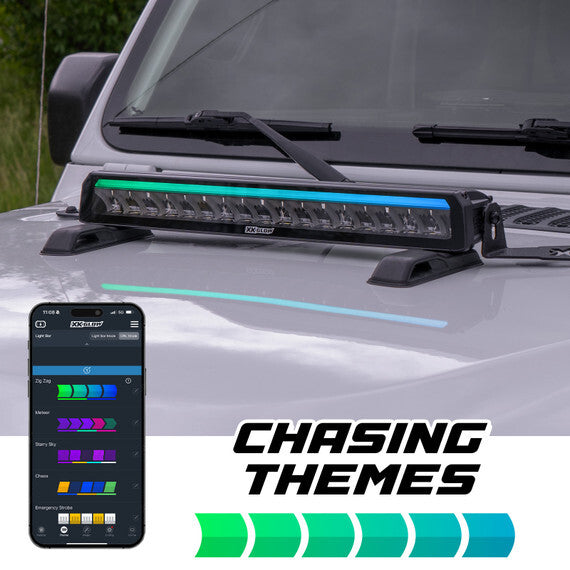 Xkmax 10" Light Bar Dual Mode With Rgbw Strip App Control