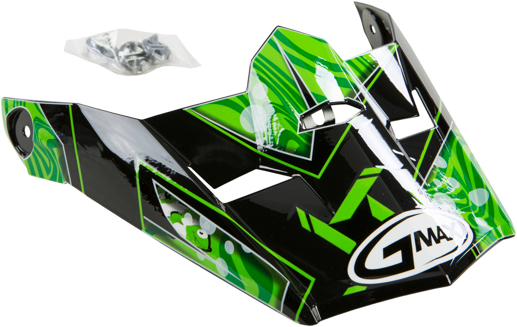 Visor W/Screws Hooper Mx 46y Black/Green Ys Yl