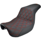 SADDLEMEN STEP UP RED LATTICE STITCH HARLEY DYNA 06-17 - The Speed Shop Canada
