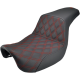 SADDLEMEN STEP UP RED LATTICE STITCH HARLEY DAVIDSON DYNA 06-17
