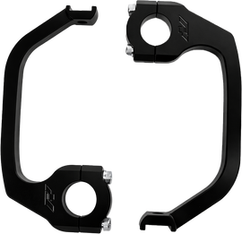 ROX Rox Flex Tec Hayes brake mount bracket in anodized black for bike frame attachment, showing detailed close-up of the mount.