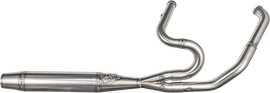 SAWICKI 2-in-1 TC Flt Mid Length Cannon Brushed Stainless Steel Exhaust for motorcycles, showcasing the brushed finish and design