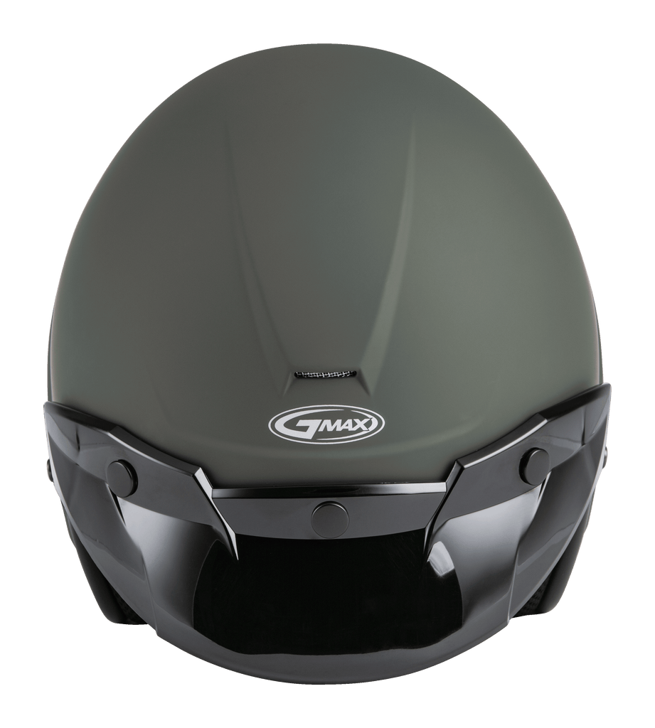 Of 2 Open Face Helmet Matte Green Sm
