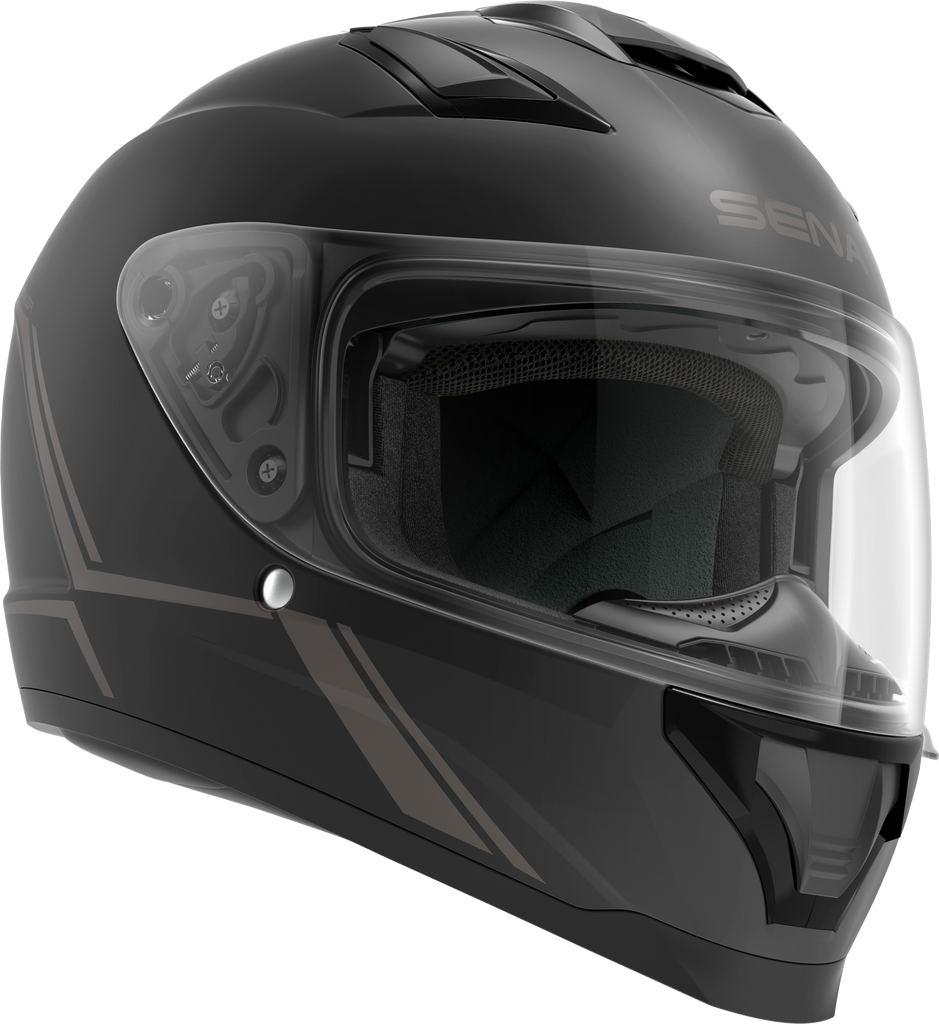 Stryker Full Face Helmet With Mesh Intercom Matte Black Md