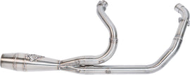 SAWICKI Indian Shorty Cannon Chief brushed stainless steel exhaust pipe with detailed craftsmanship and polished finish.