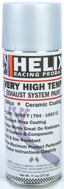 HELIX Very High Temp Exhaust System Paint in flat aluminum, 11oz container, designed for high-temperature applications on exhaust components.