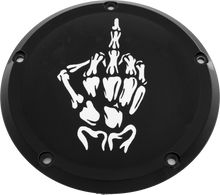 Load image into Gallery viewer, 7   M8 Flt/Flh Derby Cover Bone Finger Black