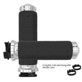 AVON All Balls Memory Foam Grips for Victory Chrome motorcycle handlebars, showcasing comfortable, cushioned grip design.