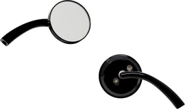 Billet Round Mirror Left Black