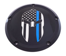 Load image into Gallery viewer, 7   M8 Flt/Flh Derby Cover Sparta Blue Line Black