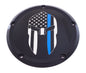 7   M8 Flt/Flh Derby Cover Sparta Blue Line Black