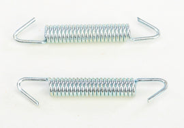 Helix zinc exhaust springs, 60mm length, designed for motorcycle exhaust systems, showing shiny metal coils in the image.