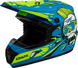 Youth Mx 46y Unstable Helmet Matte Blue/Green Ys