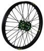 Wheel Front 1.60x21 Green Hub Blk Rim/Sil Spoke/Sil Nipple