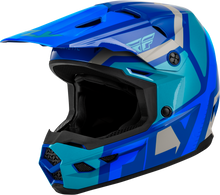 Load image into Gallery viewer, Youth Kinetic Scrap Helmet Blue/Light Blue/Grey Ys