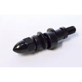 Black HIGHSIDER perch mount mirror adapter with M8 x 1.25mm threads for motorcycle mirrors, shown in close-up.