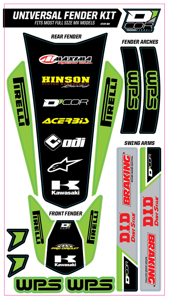 Trim Kit Green Wps Universal For Full Size Motorcycles