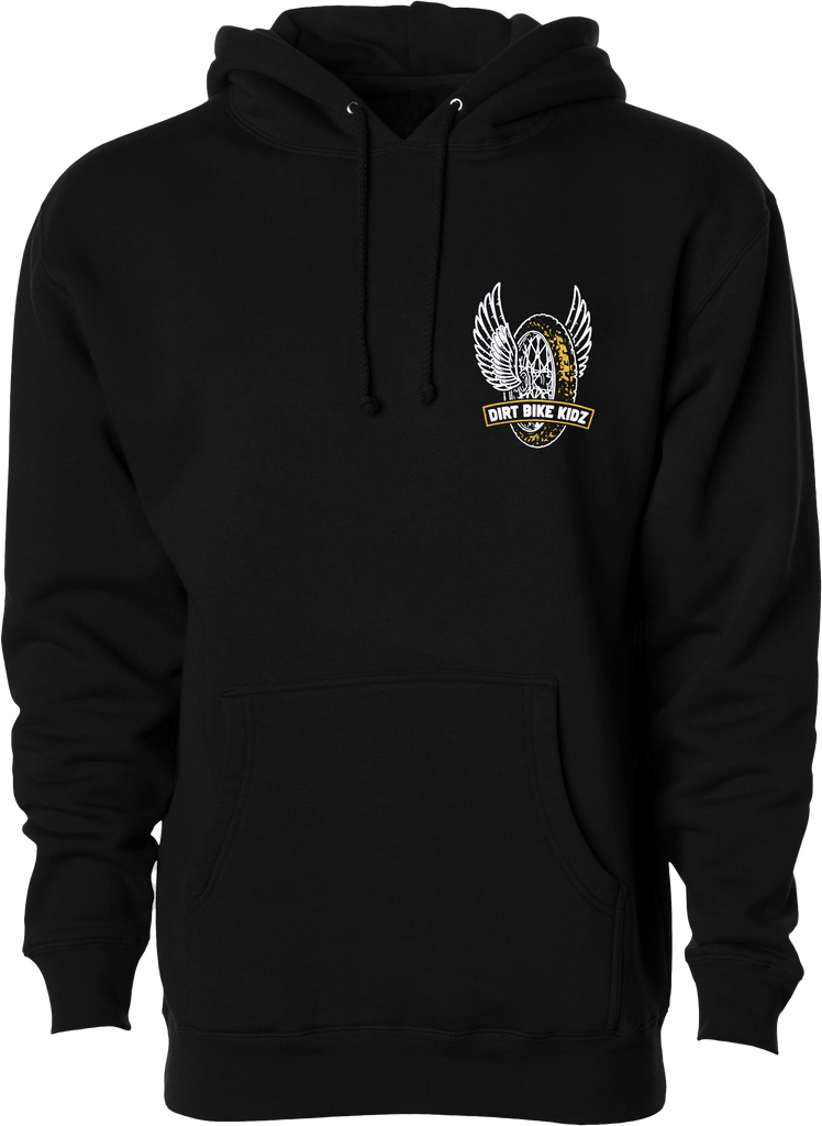 Black DBK Guardian Hoodie in medium size, featuring a front logo and cozy hooded design, suitable for casual wear.