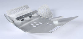DEVOL skid plate guard designed for off-road protection, shown mounted on a vehicle's undercarriage in the image.